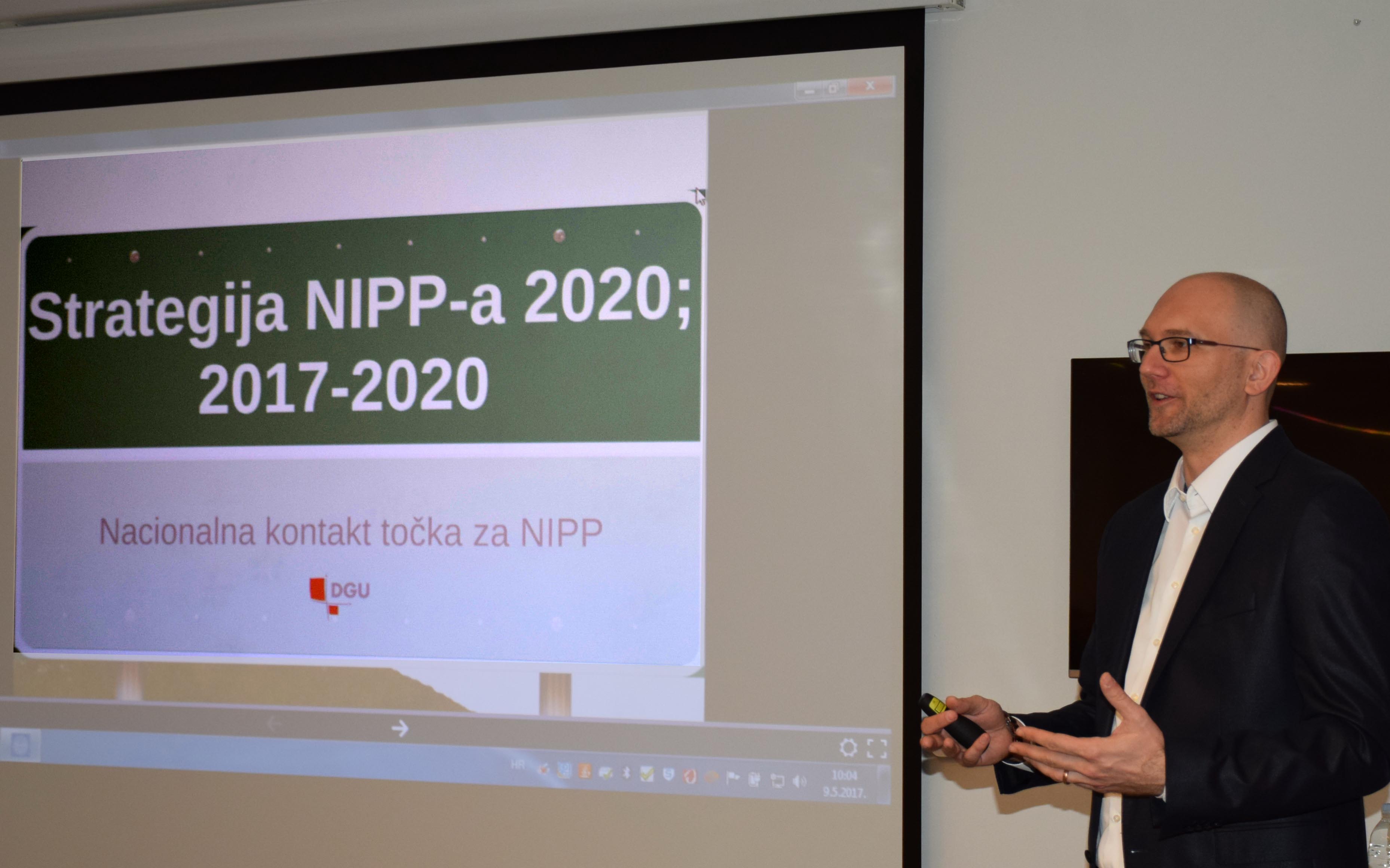 The picture shows Tomislav Ciceli during the presentation of the NSDI 2020 Strategy.