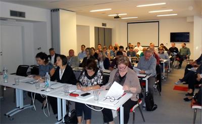 The picture shows the participants of the 9th NSDI workshop - 35 representatives of NSDI subjects from a total of 22 institutions, which was held in the premises of the State Geodetic Administration.