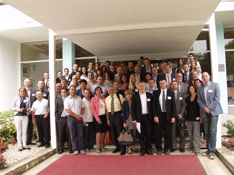 The picture shows a joint photo of the participants of the "SDI Days 2012" conference.