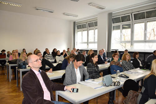 The picture shows the participants of the workshop entitled "Interoperability of NSDI data", 41 of them, a representative of 22 institutions, NSDI subjects.