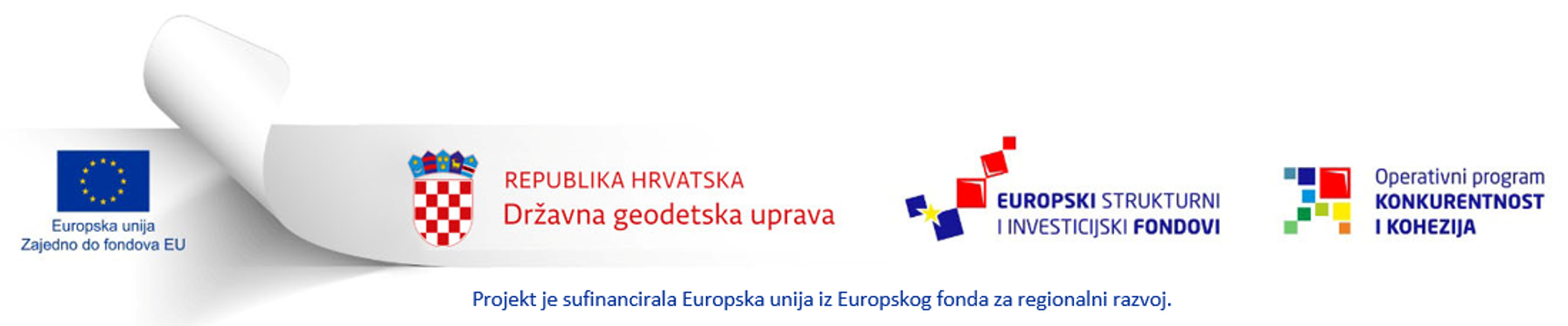 Lenta Europske unije, Republike Hrvatske - Državne geodetske uprave, Europskih strukturnih i investicijskih fondova te Operativnog programa Konkurentnost i kohezija.