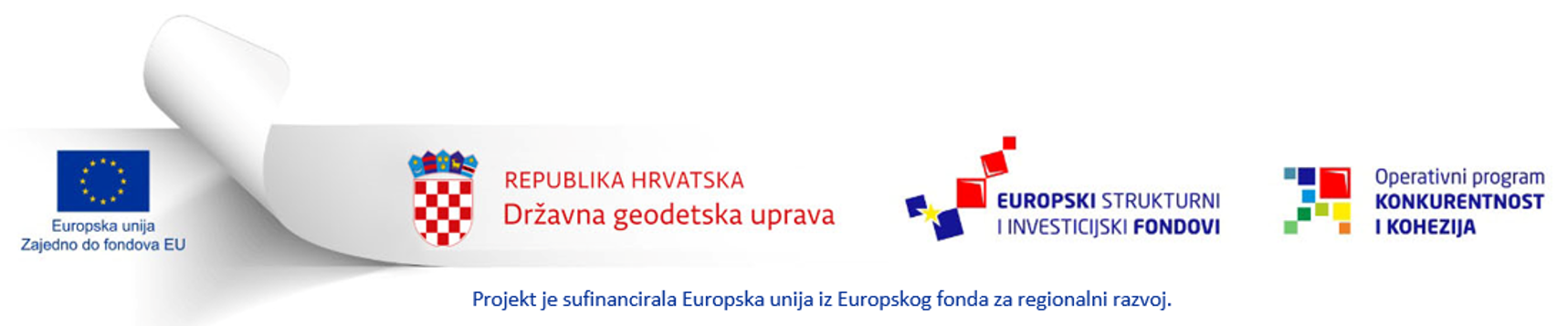 Ribbon of the European Union, the Republic of Croatia - State Geodetic Administration, European Structural and Investment Funds and the Operational Program Competitiveness and Cohesion.