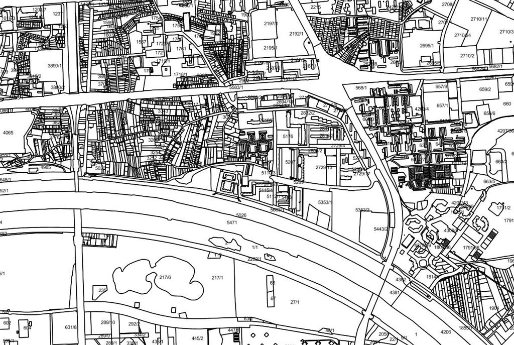 The picture shows the network view service of cadastral parcels and cadastral municipalities developed by applying the WMS standard on the NSDI Geoportal.