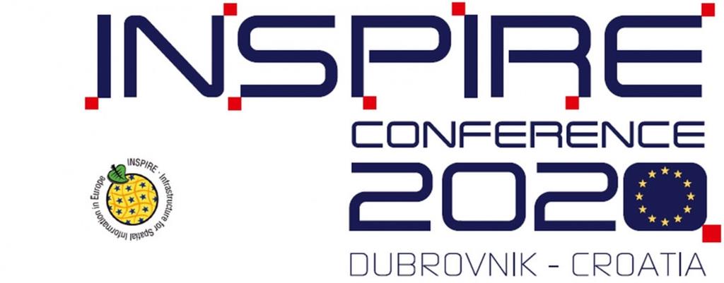 Slika prikazuje logo konferencije INSPIRE 2020, Dubrovnik, Hrvatska.