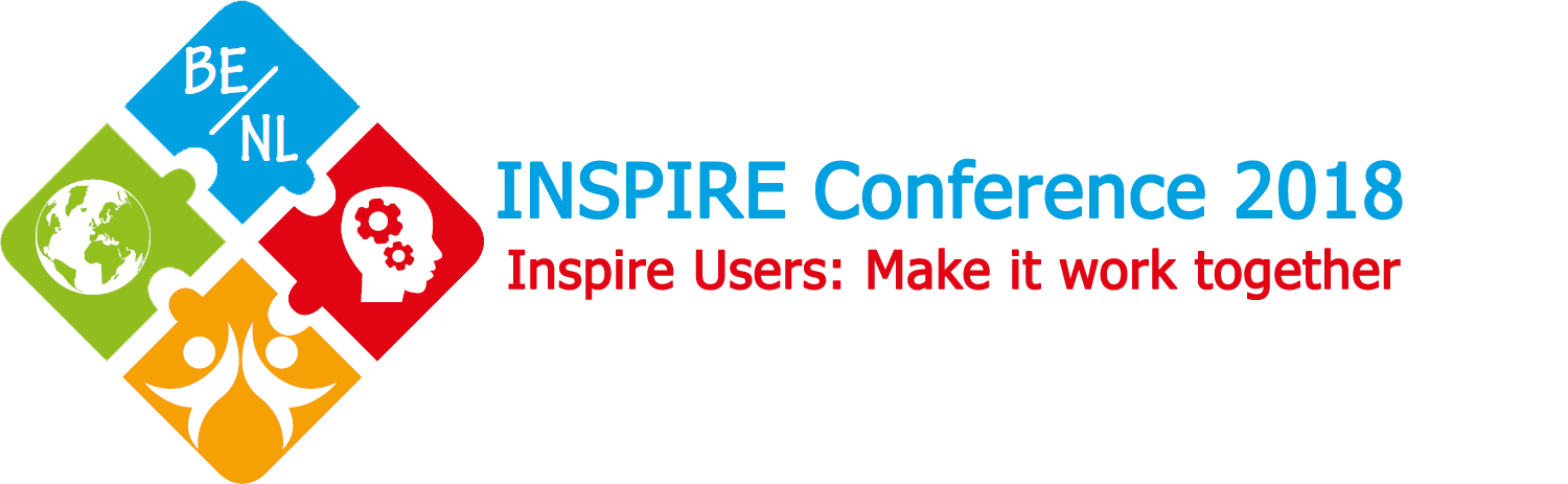 The picture shows the logo of the INSPIRE 2018 conference entitled “INSPIRE users: Make it work together”.