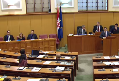 The picture shows the members of the Croatian Parliament.