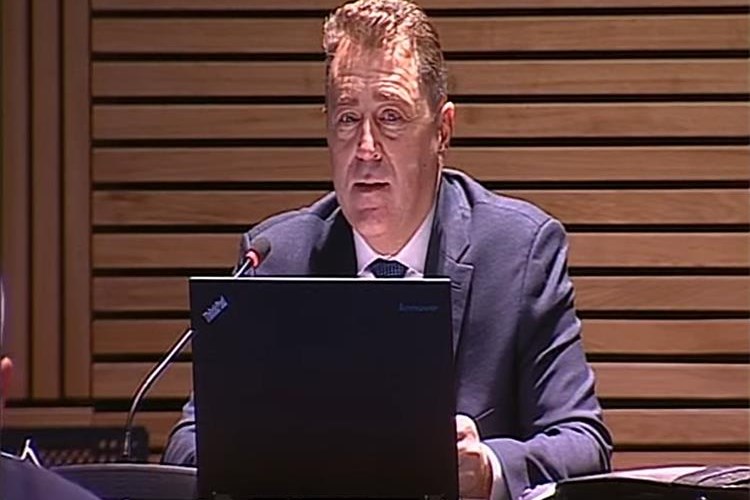The picture shows Damir Šantek, PhD, Director General of the State Geodetic Administration at the 94th session of the Government of the Republic of Croatia